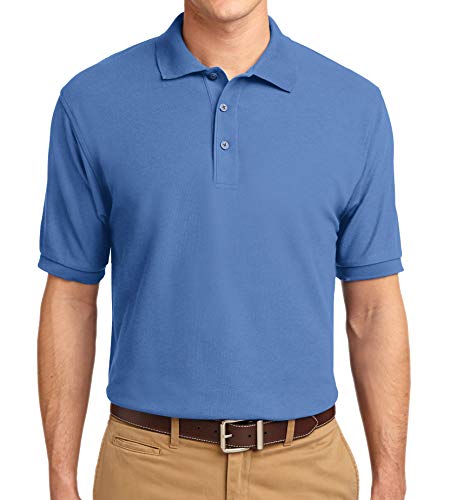 Trendy Apparel Shop Silky Classic Comfortable Fit Wrinkle Resistant Polyester Blend Men's Polo Big and Tall Shirt