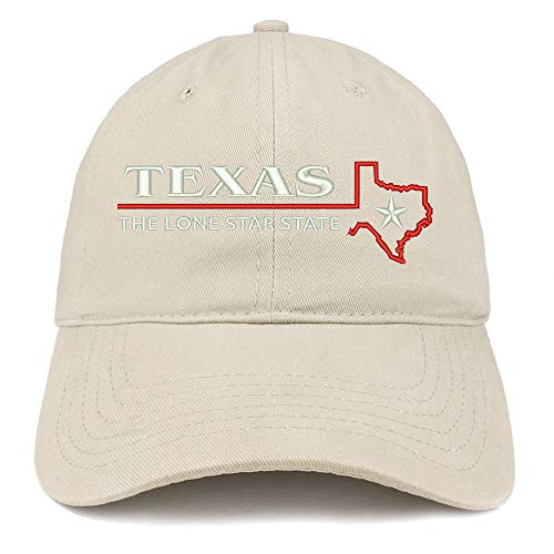 Trendy Apparel Shop The Lone Star State Embroidered Soft Crown 100% Brushed Cotton Cap