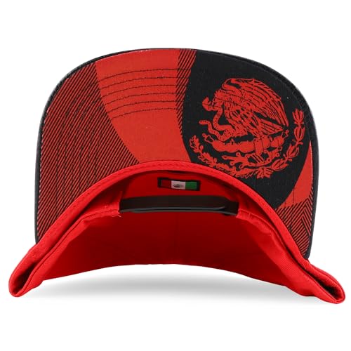 Trendy Apparel Shop 3D Gold Mexico Embroidered License Plate Theme Flatbill Snapback Cap
