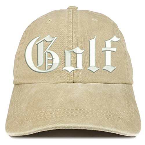 Trendy Apparel Shop Old English Golf Washed Pigment Dyed Baseball Cap