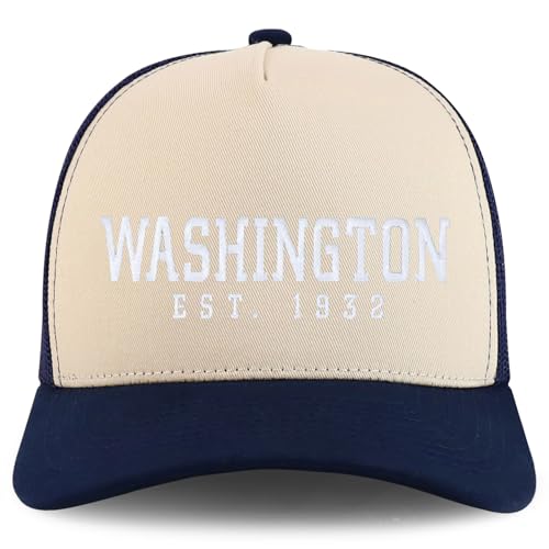 Trendy Apparel Shop Washington Est.1932 Embroidered 5 Panel Snapback Trucker Cap