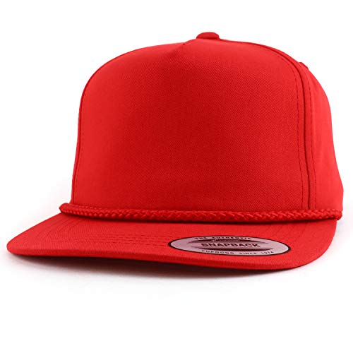 Trendy Apparel Shop Classic 5 Panel Golf Cap Flatbill Snapback Hat
