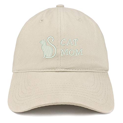 Trendy Apparel Shop Cat Mom Text Embroidered Unstructured Cotton Dad Hat