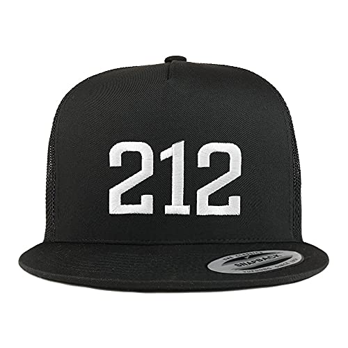 Trendy Apparel Shop New York City 212 Old English 5 Panel Flatbill Trucker Cap