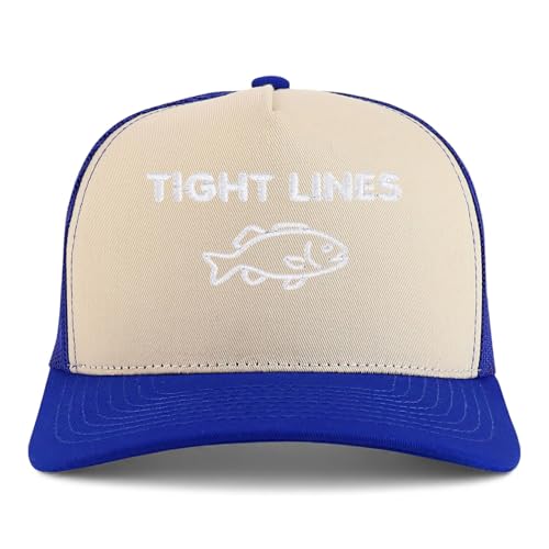 Trendy Apparel Shop Tight Lines Embroidered 5 Panel Snapback Trucker Cap