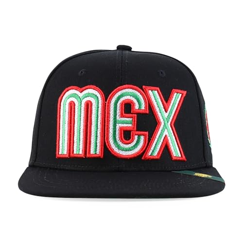 Trendy Apparel Shop MEX 3D Embroidered Flatbill Snapback Cap
