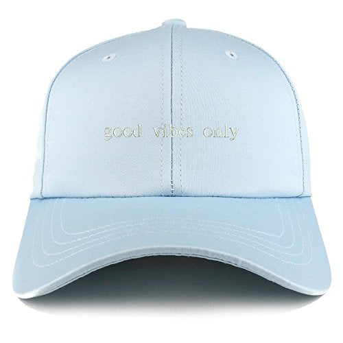 Trendy Apparel Shop Good Vibes Only Embroidered Structured Satin Adjustable Cap