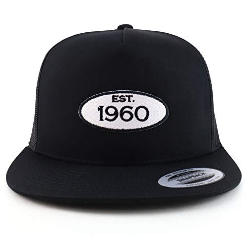 Trendy Apparel Shop Established 1960 Patch 60th Birthday 5 Panel Mesh Back Cap