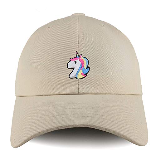 Trendy Apparel Shop Unicorn Patch Solid Cotton Unstructured Dad Hat