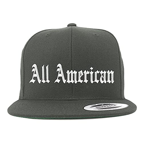 Trendy Apparel Shop All American Old English Embroidered Flatbill Snapback