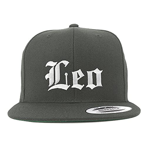 Trendy Apparel Shop Leo Old English Embroidered Flatbill Snapback