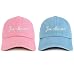 Trendy Apparel Shop Just Married Embroidered Pigment Dyed Cotton Couple 2 Pc Cap Set