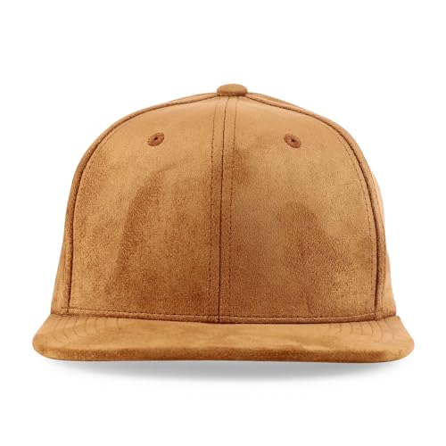 Trendy Apparel Shop Plain Suede Flat Bill Snapback Cap