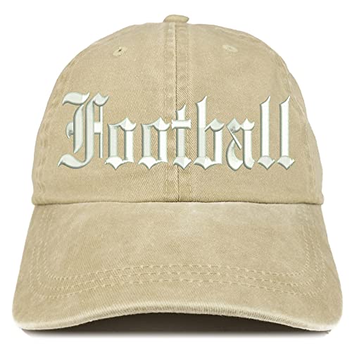 Trendy Apparel Shop Old English Football Washed Pigment Dyed Baseball Cap