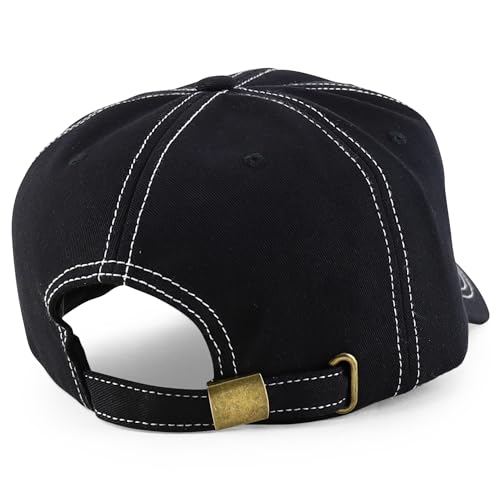 Trendy Apparel Shop XXL Oversize Unstructured Washed Cotton Ball Cap with White Stitching