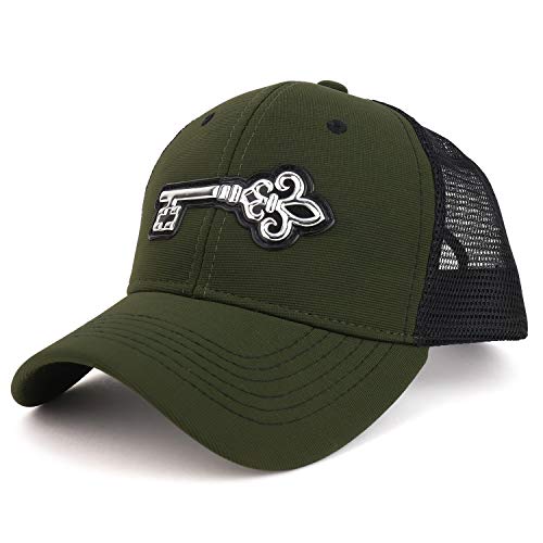 Trendy Apparel Shop High Frequency Key Structured Trucker Mesh Baseball Cap