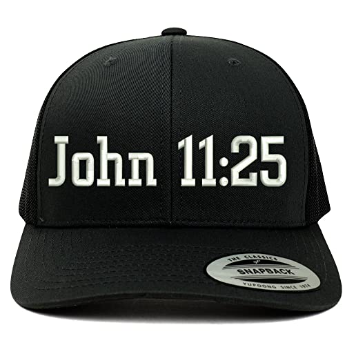 Trendy Apparel Shop John 11:25 6 Panel Trucker Mesh Cap