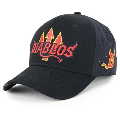 Trendy Apparel Shop Diablos 3D Embroidered Laser Punching Mesh Back Baseball Cap