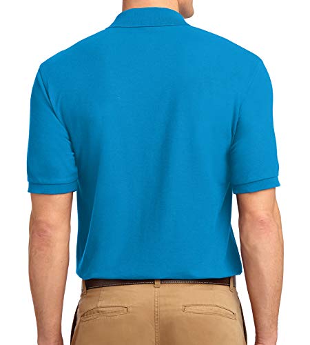 Trendy Apparel Shop Silky Classic Comfortable Fit Wrinkle Resistant Polyester Blend Men's Polo Big and Tall Shirt