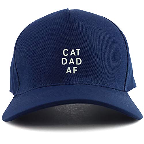 Trendy Apparel Shop Cat Dad Af Embroidered Oversized 5 Panel XXL Baseball Cap