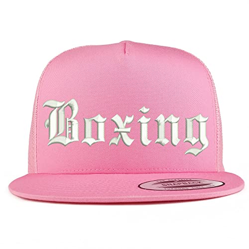 Trendy Apparel Shop Old English Boxing 5 Panel Flatbill Trucker Cap
