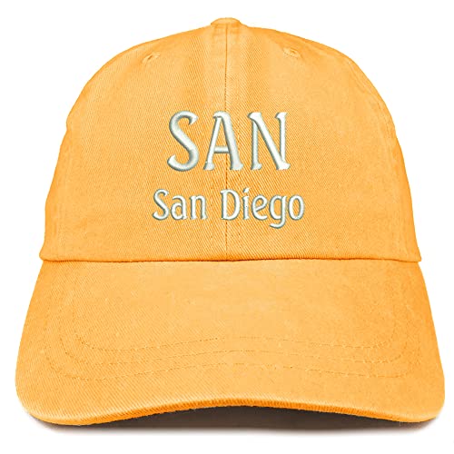 Trendy Apparel Shop SAN San Diego Embroidered Pigment Dyed Washed Baseball Cap