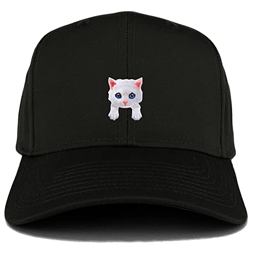 Trendy Apparel Shop White Persian Cat Kitten Patch Structured Baseball Cap