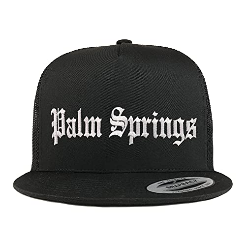 Trendy Apparel Shop Palm Springs Old English 5 Panel Flatbill Trucker Cap