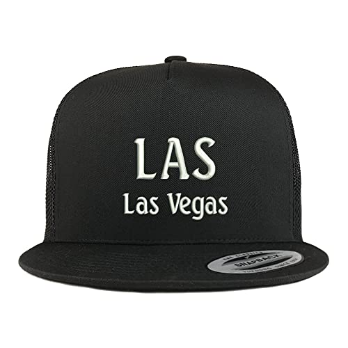 Trendy Apparel Shop LAS Las Vegas Embroidered 5 Panel Flatbill Trucker Cap