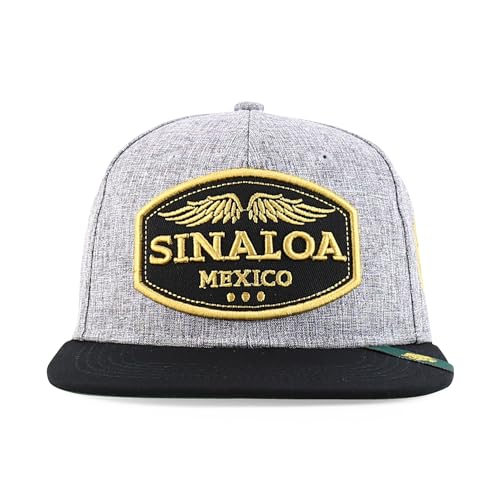 Trendy Apparel Shop Mexico States with Eagle Embroidered Flatbill Snapback Cap