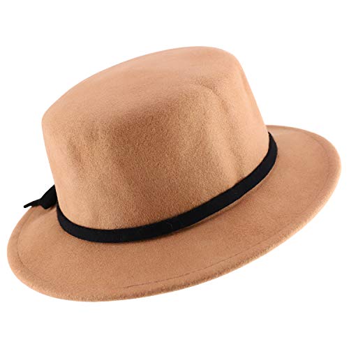 Trendy Apparel Shop Women's Bow Tie Band Wool Felt Bolero Hat