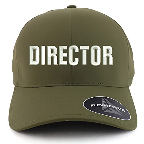 Trendy Apparel Shop Oversized XXL Director Embroiderd Athletic Fitted Baseball Cap