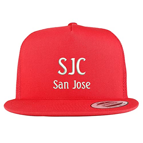 Trendy Apparel Shop SJC San Jose Embroidered 5 Panel Flatbill Trucker Cap