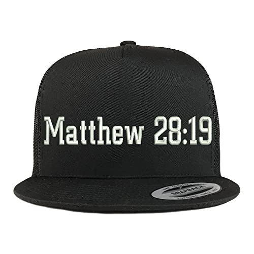 Trendy Apparel Shop Matthew 28:19 5 Panel Flatbill Trucker Cap