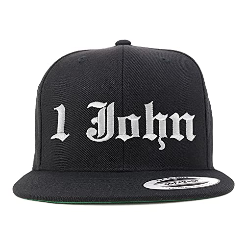 Trendy Apparel Shop 1 John Old English Embroidered Flatbill Snapback