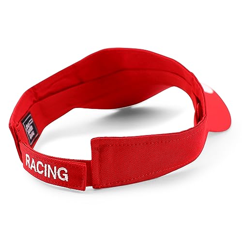 Trendy Apparel Shop Racing 3D Embroidered Flame Car Race Flag Visor Cap