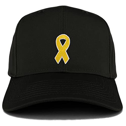 Trendy Apparel Shop Childhood Cancer Awareness Gold Ribbon Patch Structured Baseball Cap