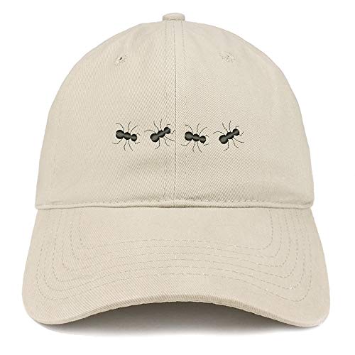 Trendy Apparel Shop Ant Trail Embroidered Soft Crown 100% Brushed Cotton Cap