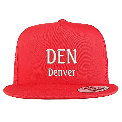 Trendy Apparel Shop DEN Denver Embroidered 5 Panel Flatbill Trucker Cap