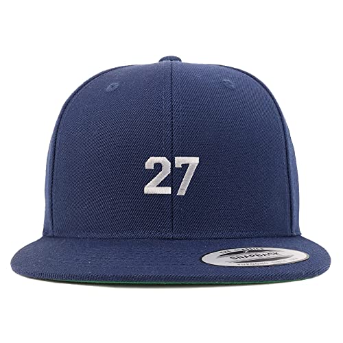 Trendy Apparel Shop Small Number 27 Embroidered Flatbill Snapback