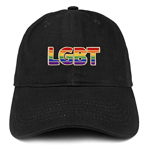 Trendy Apparel Shop LGBT Text Rainbow Patch Low Profile Soft Cotton Baseball Cap