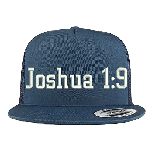 Trendy Apparel Shop Joshua 1:9 5 Panel Flatbill Trucker Cap