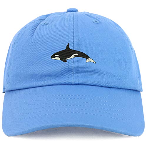 Trendy Apparel Shop Youth Sized Orca Killer Whale Embroidered Adjustable Unstructured Baseball Cap