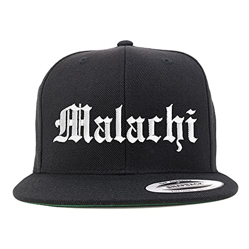 Trendy Apparel Shop Malachi Old English Embroidered Flatbill Snapback