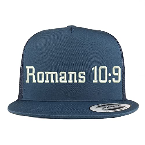 Trendy Apparel Shop Romans 10:9 5 Panel Flatbill Trucker Cap