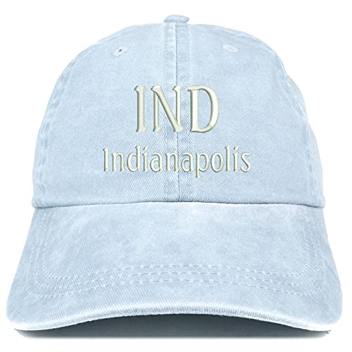 Trendy Apparel Shop IND Indianapolis Embroidered Pigment Dyed Washed Baseball Cap