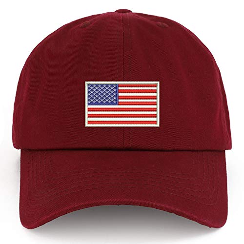 Trendy Apparel Shop XXL USA White Flag Embroidered Unstructured Cotton Cap