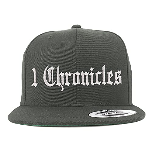 Trendy Apparel Shop 1 Chronicles Old English Embroidered Flatbill Snapback