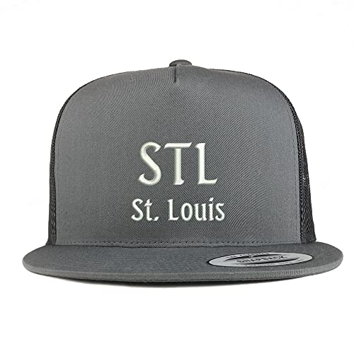 Trendy Apparel Shop STL St. Louis Embroidered 5 Panel Flatbill Trucker Cap