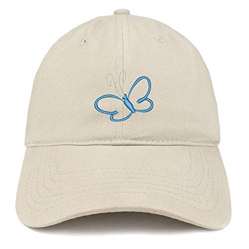 Trendy Apparel Shop Open Butterfly Embroidered Unstructured Cotton Dad Hat